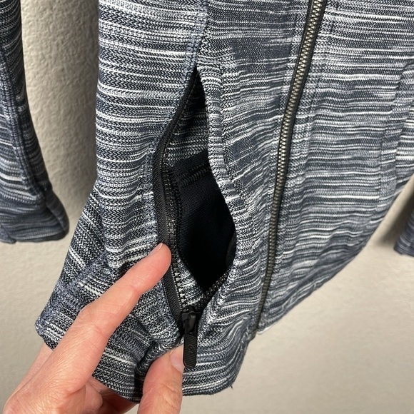 Lululemon Hooded Define Jacket Nulu Heathered Black White Full Zip Soft Sz 4 - Picture 4 of 13